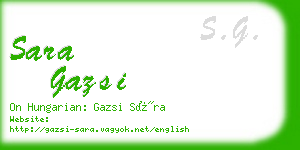 sara gazsi business card